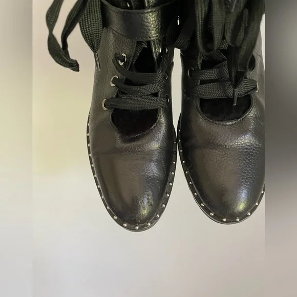 Napoleoni Italy Shearling Moto Boots Womens Size 8 - Picture 3 of 5